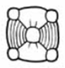A black and white drawing of a square object  AI-generated content may be incorrect.