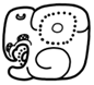 A black and white drawing of a lizard  Description automatically generated