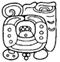A black and white drawing of a square object  Description automatically generated