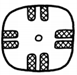 A drawing of a square with a cross  Description automatically generated