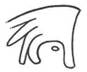 A black and white drawing of a hand  Description automatically generated