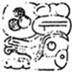 A black and white drawing of a monkey  Description automatically generated