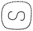 A black dotted square with a letter s  Description automatically generated